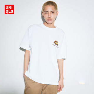 Uniqlo เครื่องแต่งกายคู่รัก สําหรับผู้ชาย และผู้หญิง (UT) L.A. เสื้อยืดแขนสั้น พิมพ์ลาย EATS 459340