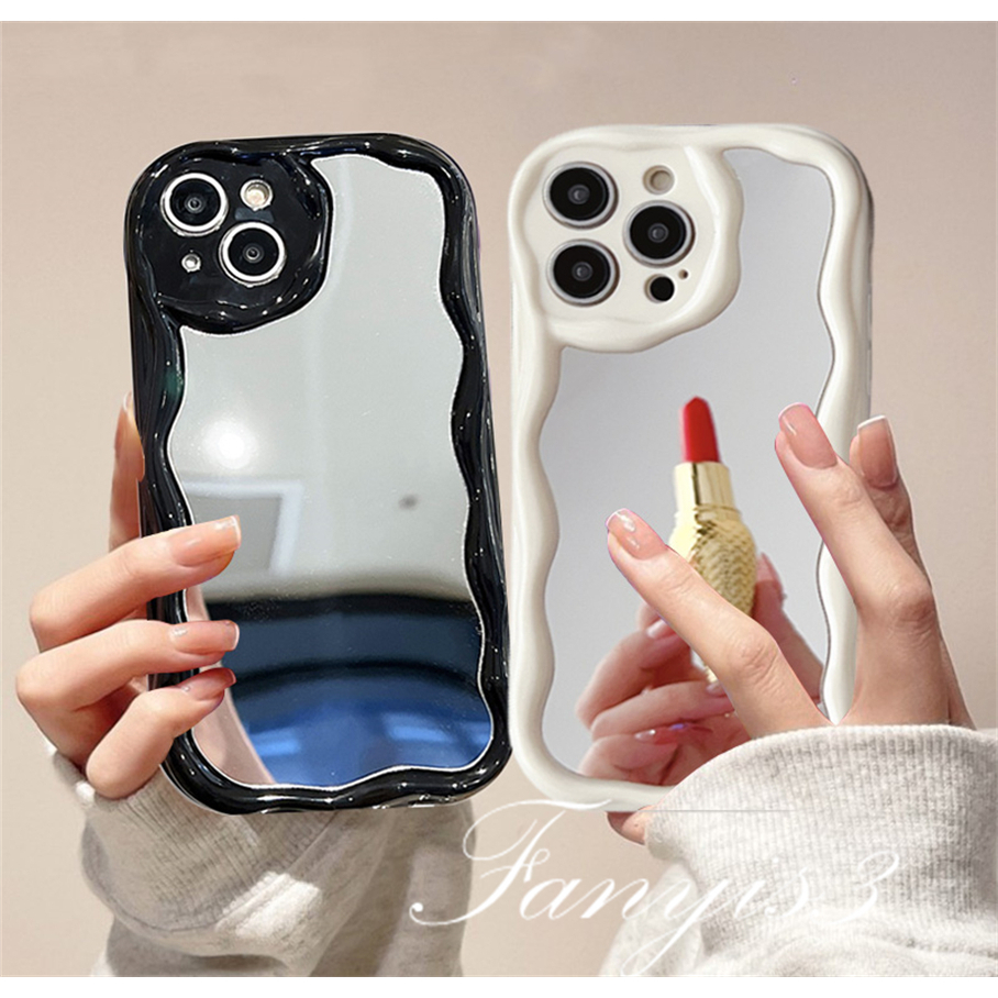 Infinix Smart 8 7 5 2020 Hot 40Pro 40i 40 20i 20Play 30i 30Play 12 11 10 9Play Note 12 40Proพื้นผิวกระจกไม่สม่ําเสมอขอบหยักขอบโค้งเคสโทรศัพท์TPUนุ่มฝาครอบป้องกัน