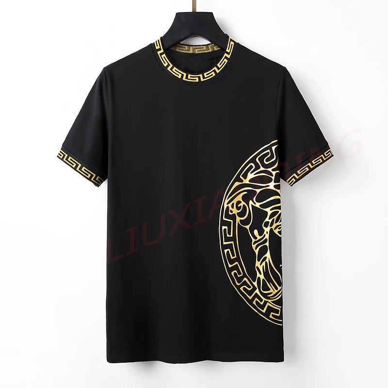 เสื้อยืดแขนสั้นลําลอง พิมพ์ลาย 3 มิติ แฟชั่นฤดูร้อน สไตล์บาร็อค สําหรับผู้ชาย