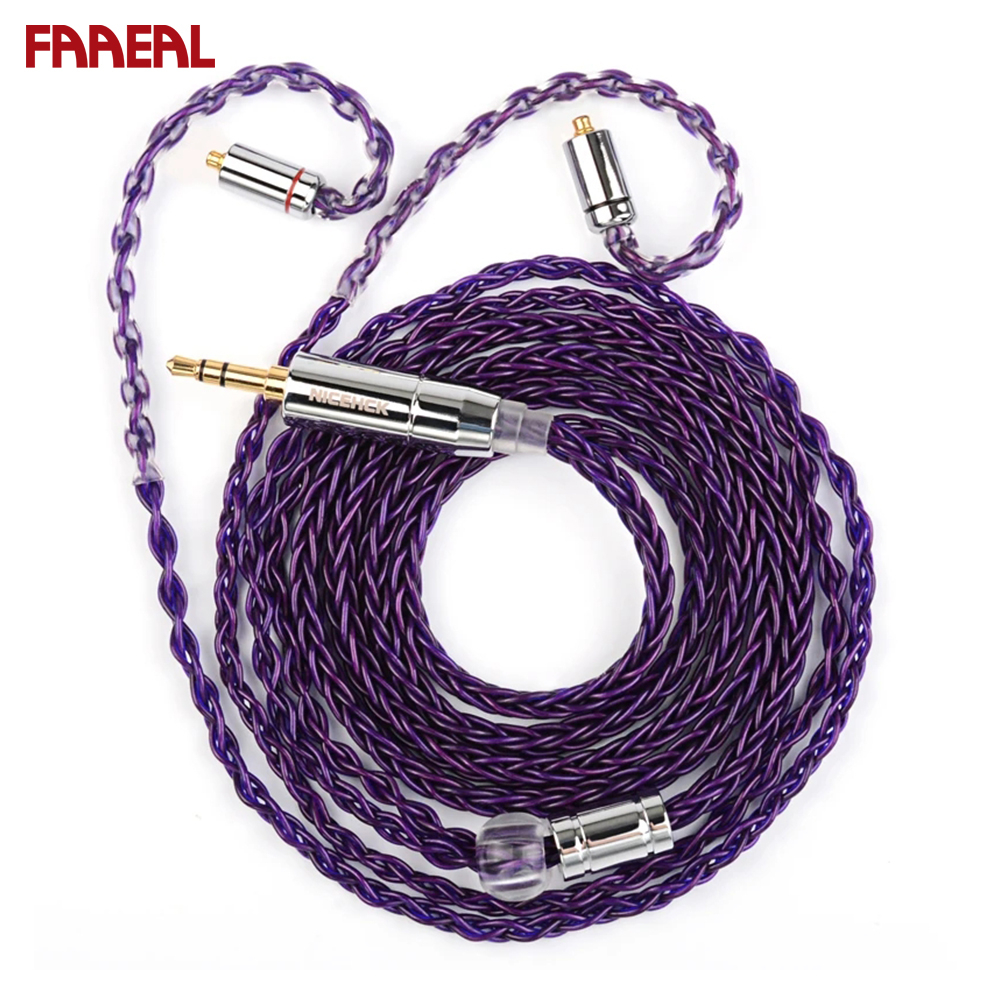 Faaeal NiceHCK PurpleSE เอียร์บัดอัพเกรดสายนําเข้า 8 Strands FURUKAWA ทองแดงหูฟังเปลี่ยนสาย MMCX/0.78 มม.2Pin