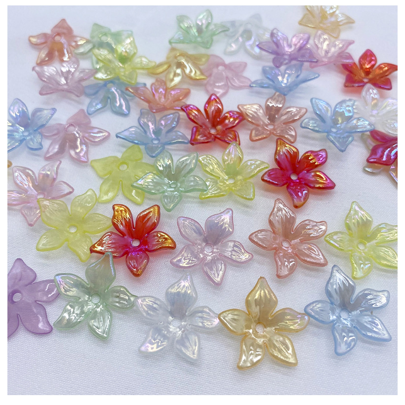 100 ชิ้น/แพ็คชุบ AB อะคริลิคดอกไม้หลวมลูกปัดโบราณ Headdress อุปกรณ์เสริม DIY เครื่องประดับต่างหูประมาณ 22 มม.y1802
