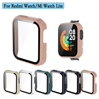 2-in-1 เคสป้องกัน + กระจกกันรอยหน้าจอ สําหรับ Redmi Watch /MI Watch lite Smart Watch ฝาครอบป้องกันกันชน กระจกนิรภัย