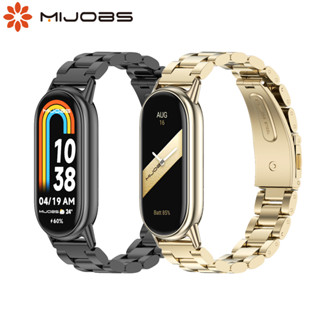 MIJOBS สายรัดโลหะ สำหรับ Xiaomi Mi Band 10 9 8 สายรัดข้อมืออ…