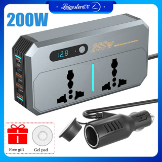 Lst อินเวอร์เตอร์รถยนต์ 200W DC 12V 24V เป็น AC 220V สําหรับยานพาหนะ PD 30W TYPE-C พอร์ต USB คู่ และพอร์ตชาร์จเร็ว QC3.0