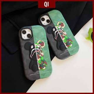 [พร้อมส่ง] เคสโทรศัพท์มือถือ ลายพราง ปากฉลามน่ารัก 3D สําหรับ IPhone 15Pro Max 11 12 13 14Pro Max