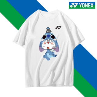 ใหม่ เสื้อกีฬาแบดมินตัน ระบายอากาศ ดูดซับเหงื่อได้ดี แบบแห้งเร็ว ลาย Doraemon Yonex สําหรับผู้ชาย และผู้หญิง