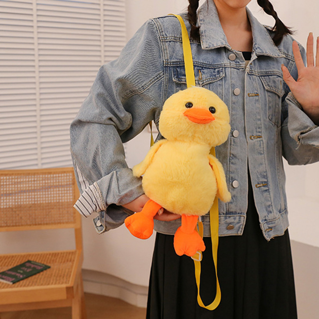 Kawaii กระเป๋าเป้สะพายหลัง ตุ๊กตาเป็ดสีเหลือง