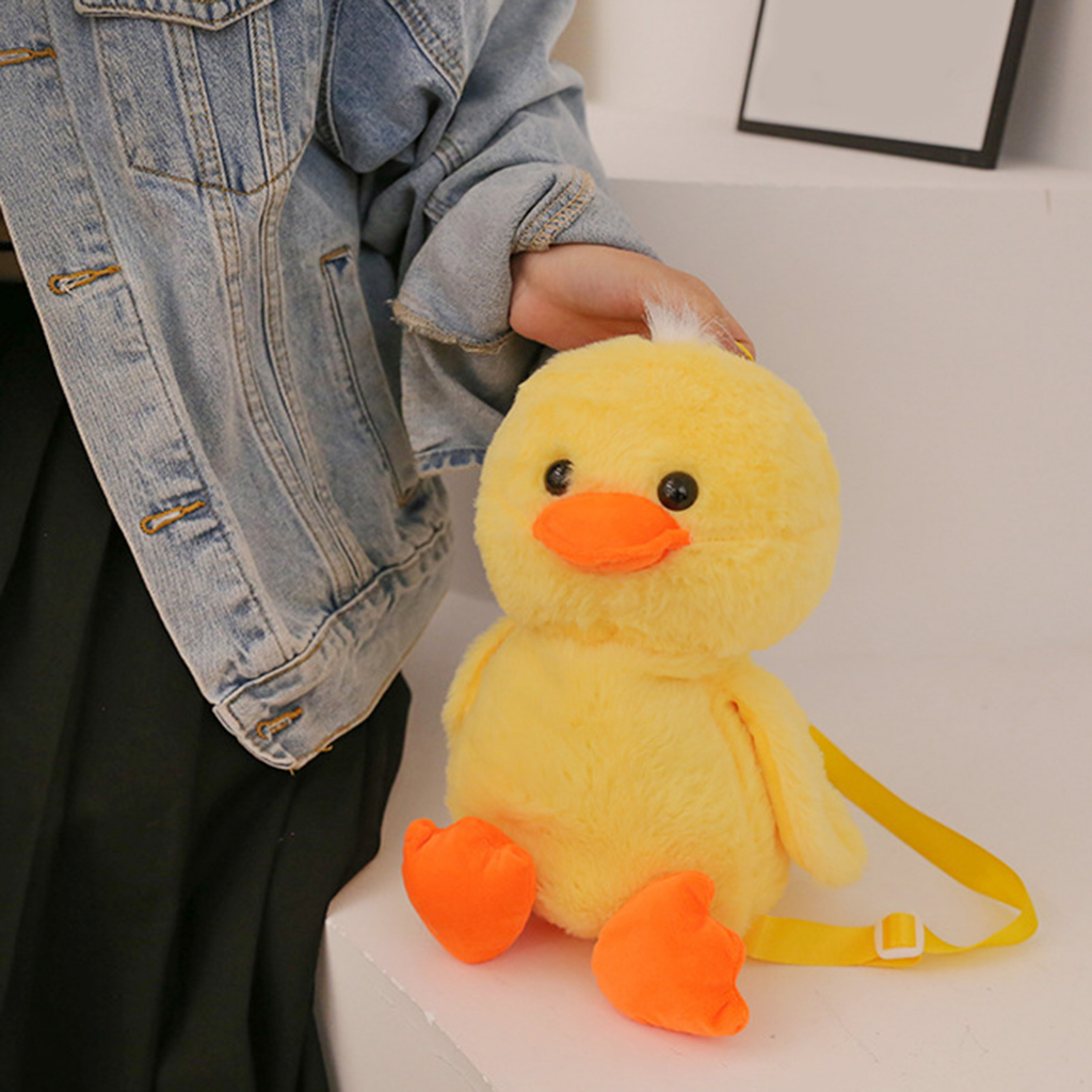 Kawaii กระเป๋าเป้สะพายหลัง ตุ๊กตาเป็ดสีเหลือง
