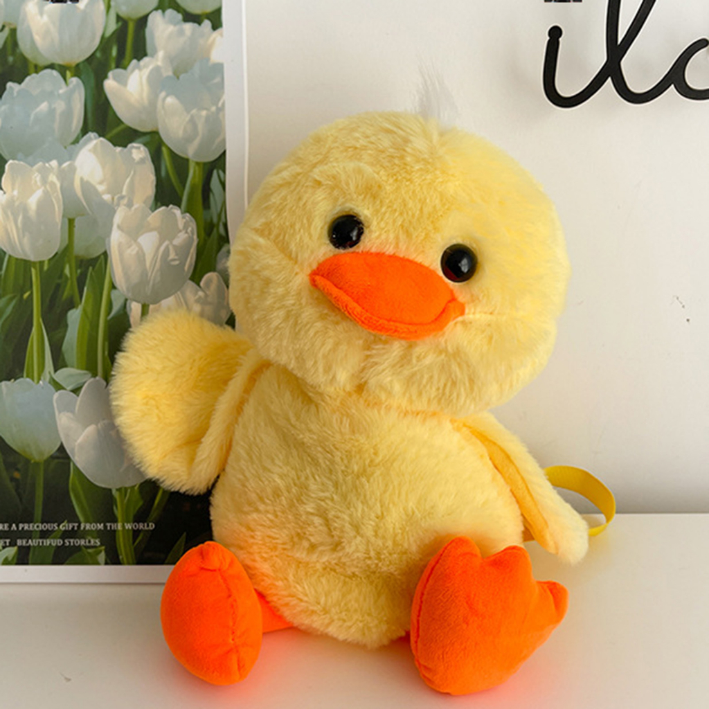 Kawaii กระเป๋าเป้สะพายหลัง ตุ๊กตาเป็ดสีเหลือง