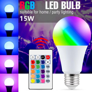 Selens หลอดไฟ RGB อัจฉริยะ Led 15w หรี่แสงได้ พร้อมรีโมตคอนโทรล พอร์ต E27