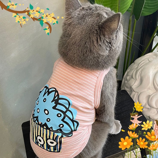 Oyes เสื ้ อกล ้ ามสัตว ์ เลี ้ ยงฤดูร ้ อนระบายอากาศและป ้ องกันการหลุดร ่ วงสําหรับแมว