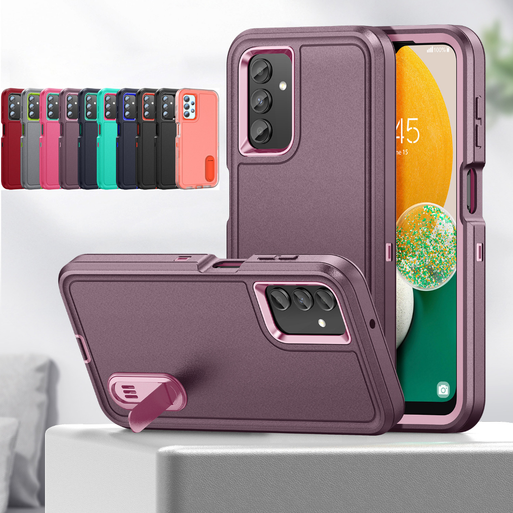 สําหรับ Samsung A13 A53 A54 A26 A56 A36 A14 เกรดทหารกันกระแทก Dual Layer พร้อมขาตั้งฝาครอบ