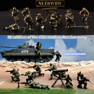 โมเดลฟิกเกอร์ Diorama 1/72 Soldier Model Russian Elite Special Force mode ของเล่นสําหรับเด็ก 10 ชิ้น