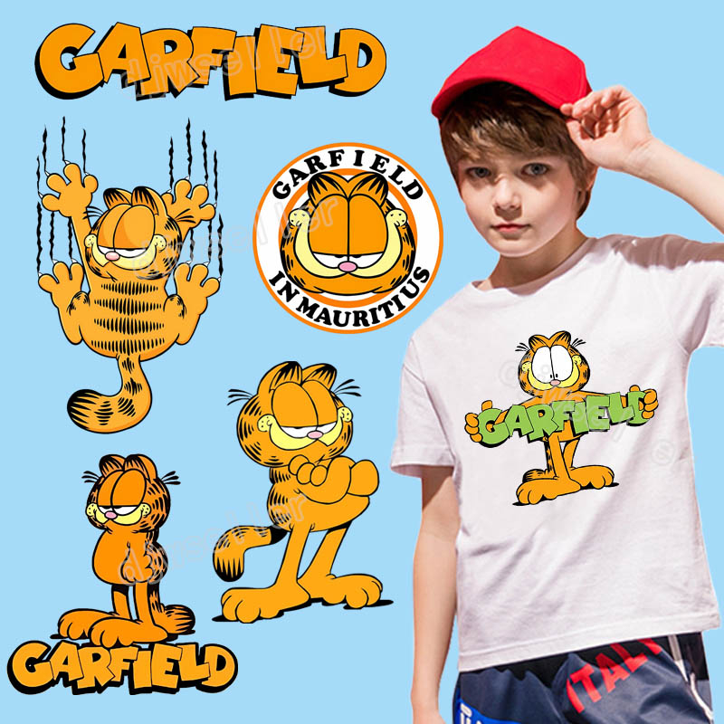 แผ่นสติกเกอร์รีดร้อน ลายการ์ตูนแมวน่ารัก สําหรับตกแต่งเสื้อผ้า DIY