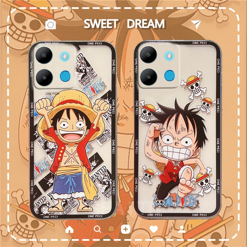 ใหม่ เคสโทรศัพท์ Infinix NOTE 40 Pro+ 5G NOTE40 Pro SMART 8 7 ZERO 30 5G 20 NOTE30 VIP HOT 30i 30 มือถือแบบนิ่ม ใส กันกระแทก กันรอยเลนส์กล้อง ลายการ์ตูนลูฟี่น่ารัก แฟชั่น สําหรับ Infinix NOTE40Pro+ ZERO30 5G NOTE30VIP Smart8