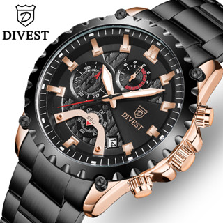 แบรนด์หรู DIVEST แฟชั่นผู้ชาย นาฬิกาลําลอง ธุรกิจ กันน้ํา ผู้ชาย นาฬิกา ของแท้ เรืองแสง ควอตซ์ วันที่ กีฬา 9031