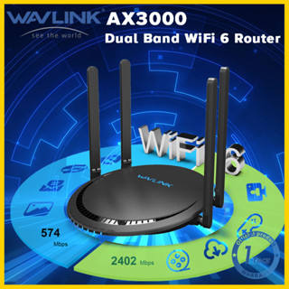 Wavlink เราเตอร์อินเตอร์เน็ตไร้สาย AX3000 Dual Band WiFi 6 3000Mbps Gigabit Wan 4*Lan MU-MIMO