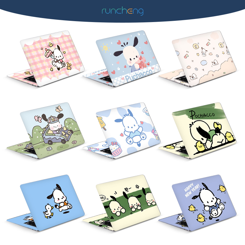 [2 ชิ้น] DIY Pacha Dog แล็ปท็อปสติกเกอร์สองมิติน่ารักแล็ปท็อปคอมพิวเตอร์ Art Decal 12/13/14/15/17 นิ้ว