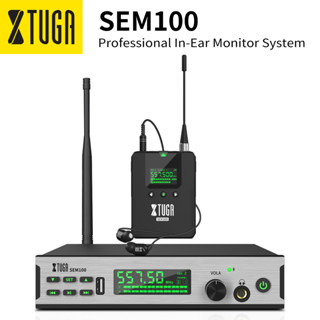 Xtuga SEM100 UHF เครื่องส่งสัญญาณเสียงสเตอริโอไร้สาย พร้อมตัวรับสัญญาณบอดี้แพ็ก สําหรับ DJ คอนเสิร์ต การแสดงบนเวที