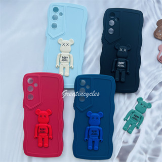 Tecno Pova Neo 2 LG6n สีพื้น ดีไซน์ใหม่ เคสโทรศัพท์ TPU นิ่ม หยัก ขนาดใหญ่ พร้อมขาตั้งโทรศัพท์มือถือ หมีโหด