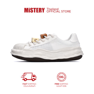 MISTERY รองเท้าผ้าใบส้นสูง ผ้าระบายอากาศ รุ่น STRAT TOY สีขาว（MIS-1185）