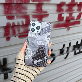 Vans เคสโทรศัพท์มือถือ พลาสติกใส ลายการ์ตูนโลโก้ VANS น่ารัก แฟชั่น สําหรับ iPhone 14 14pro 14promax 13 13pro 13promax 12 12pro 12promax 11 11promax x xs xr xsmax