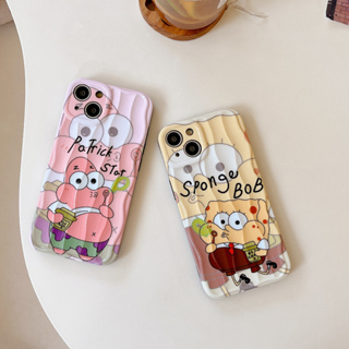 เคสโทรศัพท์มือถือ พลาสติก ลายการ์ตูนสพันจ์บ็อบน่ารัก แฟชั่น สําหรับ iPhone 14 14pro 14promax 13 13pro 13promax 12 12pro 12promax 11 11promax x xs xr xsmax