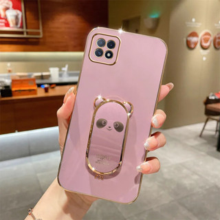 เคสโทรศัพท์มือถือ ลายการ์ตูนแพนด้า สามมิติ พร้อมขาตั้ง สําหรับ OPPO A17K OPPO A17 OPPO A78