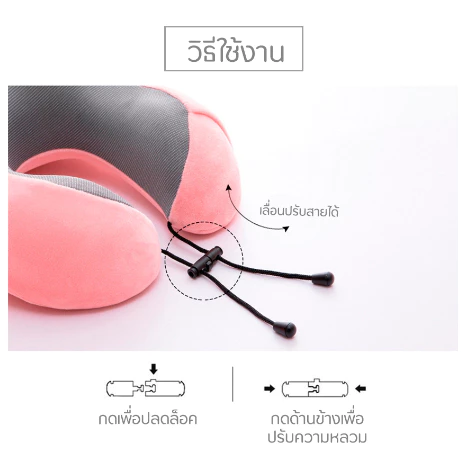 หมอนรองคอแบบพกพา นุ่ม Memory foam รองคอนเมมโมรี่โฟม หมอนรองคอรถยนต์ หมอนเดินทาง U thumbnail 9