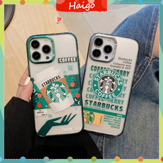 เคสโทรศัพท์มือถือ พลาสติกแข็ง Starbucks ลายโลโก้ แฟชั่น สําหรับ iPhone14 13 12 Mini 11 PRO MAX 6 6s 7 8plus SE2 X XS XR XSMAX #Hg5629