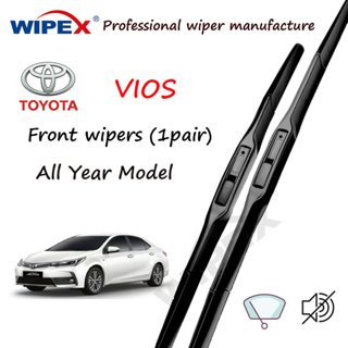 (เลือกรุ่นของคุณ) ของแท้ ชุดใบปัดน้ําฝน Toyota Vios สําหรับ VIOZ ที่ปัดน้ําฝนหน้าต่างรถยนต์ (แบบไฮบริด 2 ชิ้น) จาก wipex