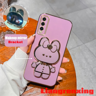 เคสโทรศัพท์มือถือ ซิลิโคนนิ่ม ลายกระต่าย พร้อมกระจกแต่งหน้า สําหรับ vivo y12s vivo y12a vivo y20 vivo y20s vivo y20i vivo y20s g DDTZJ01