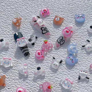 SANRIO ก้นเรซิ่น ลายการ์ตูนหมี 3D สําหรับตกแต่งเล็บ DIY 50 ชิ้น