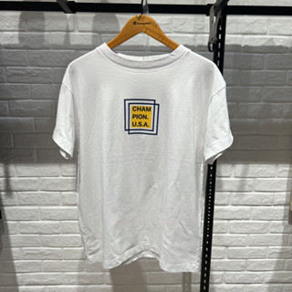 Champion เสื้อยืดคอกลม ผ้าฝ้ายแท้ พิมพ์ลาย สไตล์ญี่ปุ่น สําหรับผู้ชาย และผู้หญิง คู่รัก
