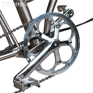 Twtopse ล้อโซ่ขัดเงา พร้อมการ์ด 48T 50T BCD130 สําหรับจักรยานพับได้ Brompton 7075