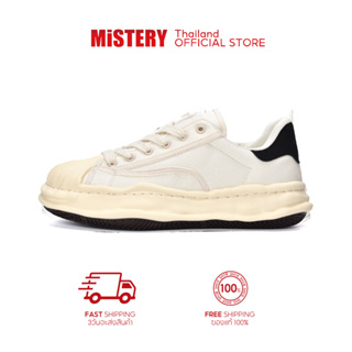 MISTERY รองเท้าผ้าใบลําลอง ส้นหนา รุ่น STRAT สีดํา（ MIS-634M）