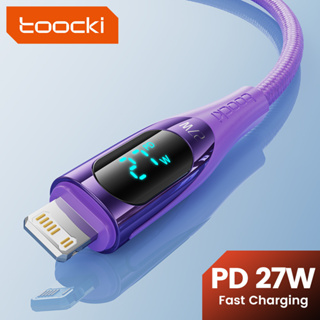 Toocki 27W Type C เป็น iPh สายชาร์จเร็ว 2.4A USB เป็น iPh สายเคเบิลข้อมูล พร้อมจอแสดงผลดิจิตอลอัจฉริยะ สําหรับ iPh 8-11