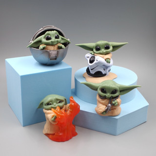 โมเดลฟิกเกอร์ PVC รูปดิสนีย์ Star Wars Yoda Baby Dagobah Mandalorian Jedi Knight Q Version ของเล่นสะสม ของขวัญ สําหรับเด็ก จํานวน 4 ชิ้น ต่อชุด