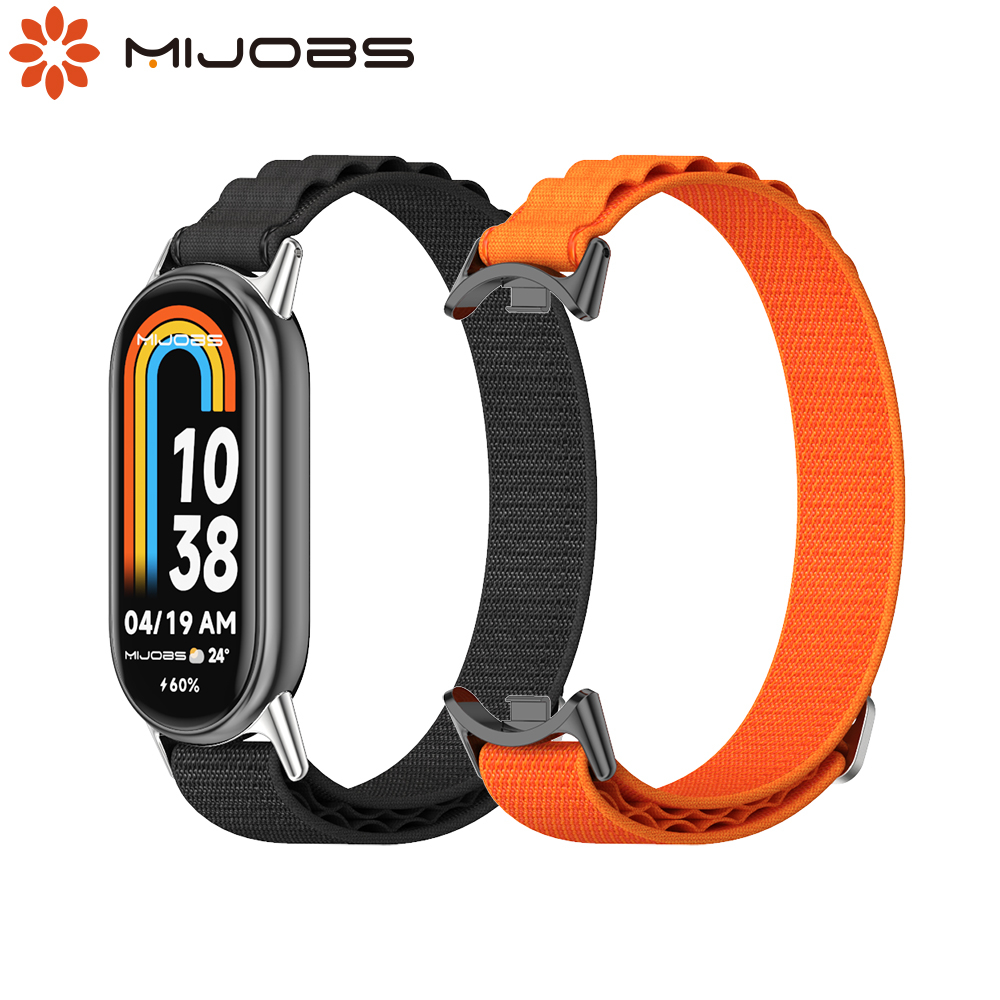 Mijobs สร้อยข้อมือไนลอนสําหรับ Mi Band 10 9 8 สมาร์ทอุปกรณ์เสริมสายรัดข้อมือสําหรับ Xiaomi Smart Band 8 Miband 8 Correa