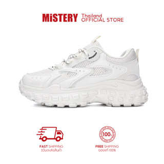 MISTERY รองเท้าผ้าใบส้นสูง สูง 5 ซม รุ่น DURIAN สีขาว（MIS-692）