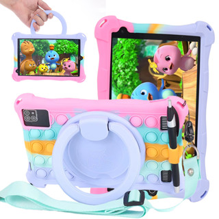 Soft Bubble Silicone Case For Inovo I-Tab 705 10.5 inch / I-Tab 705A 8.0 inch 360 Rotation Handle Stand Cover