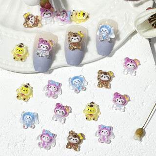 SANRIO เล็บปลอมเรซิ่น ลายการ์ตูน Melody Pudding Dog 3 มิติ ขนาดเล็ก สําหรับตกแต่งเล็บ DIY 50 ชิ้น