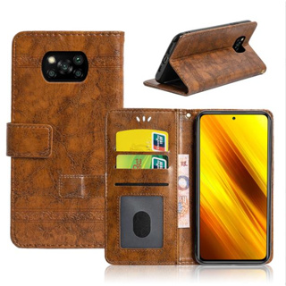 เคสโทรศัพท์หนัง PU ฝาพับ พร้อมช่องใส่บัตร สําหรับ Xiaomi Poco X3 NFC Poco X3 Pro