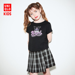 Uniqlos เสื้อยืดแขนสั้น ผ้าฝ้าย พิมพ์ลาย สําหรับเด็กผู้ชาย และเด็กผู้หญิง