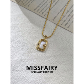 Missfairy สร้อยคอ จี้เปลือกหอย สเตนเลส ทอง 18K สีขาว ธรรมชาติ ไม่เป็นขุย สุนทรียภาพ เครื่องประดับแฟชั่น สําหรับผู้หญิง แพ้ง่าย