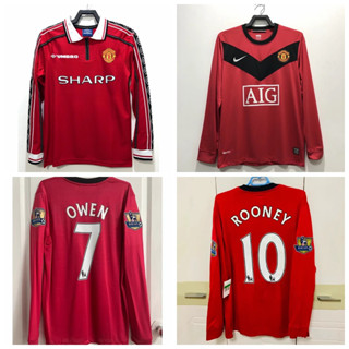 เสื้อกีฬาแขนยาว ลายทีมชาติฟุตบอล Manchester United 1986-88 97-98 09-10 ชุดเหย้า