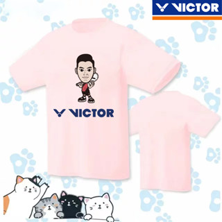 เสื้อยืดแขนสั้น พิมพ์ลาย Victor Badminton สไตล์สปอร์ต สําหรับผู้ชาย และผู้หญิง และนักเรียน