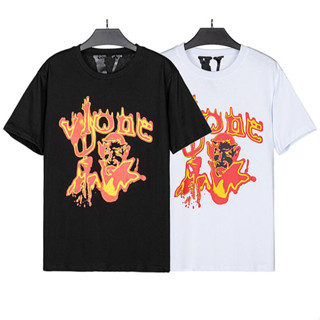 Vlone เสื้อยืดแขนสั้น ผ้าฝ้าย พิมพ์ลาย แฟชั่นสําหรับผู้ชาย และผู้หญิง