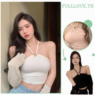 Fulllove Y2K เสื้อสายเดี่ยวสตรี น่ารัก เซ็กซี่ แขนกุด โชว์เอวสาว crop top