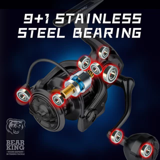 Bearking รอกตกปลาน้ําเค็ม Assassin 1000-6000 9+1BB รับน้ําหนักได้เต็มที่ 20 กก. พร้อมล้อหมุนโลหะ 5.2:1 กันน้ํา